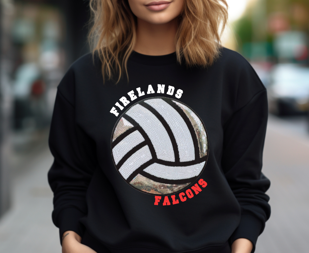 Falcons Volleyball Sequin Patch Apparel (blk)