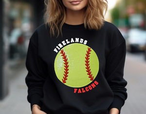 Falcons Softball Sequin Patch Apparel (blk)