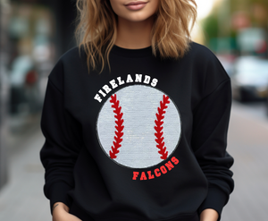 Falcons Baseball Sequin Patch Apparel (blk)