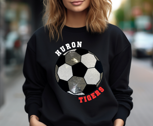 Huron Soccer Sequin Patch Apparel (blk)