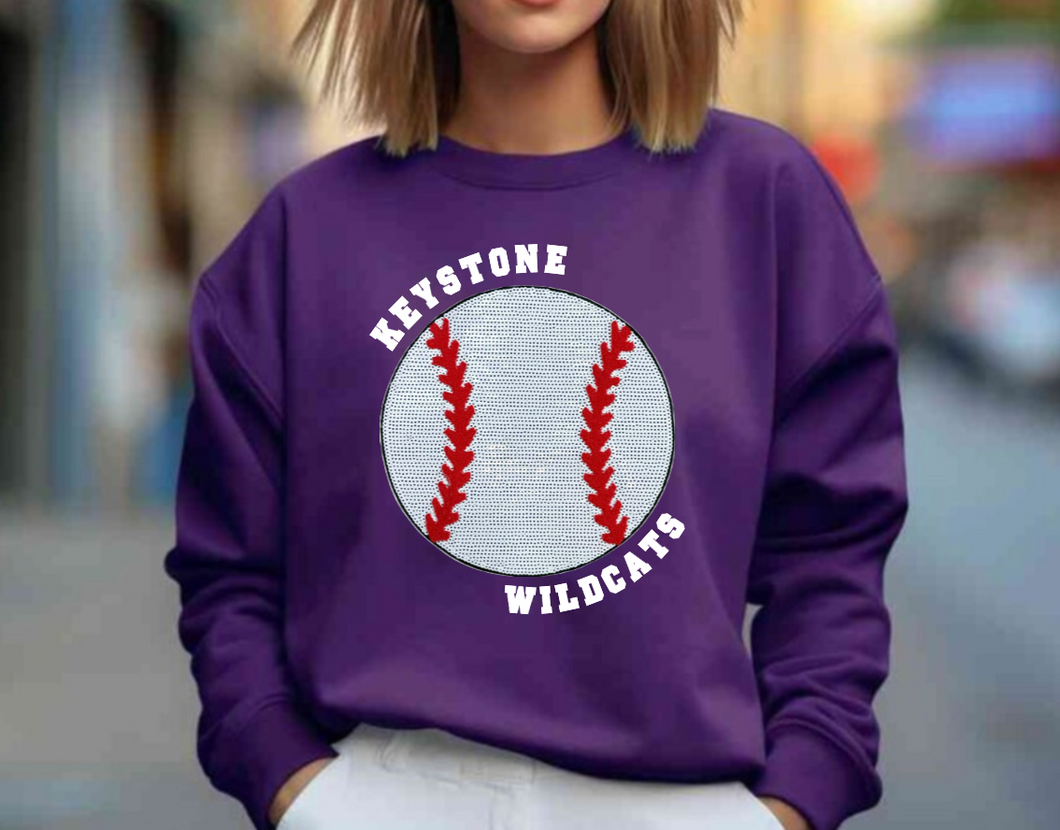 Keystone Baseball Sequin Patch Apparel