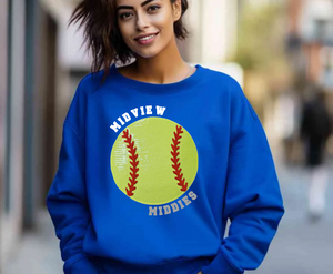 Midview Softball Sequin Patch Apparel