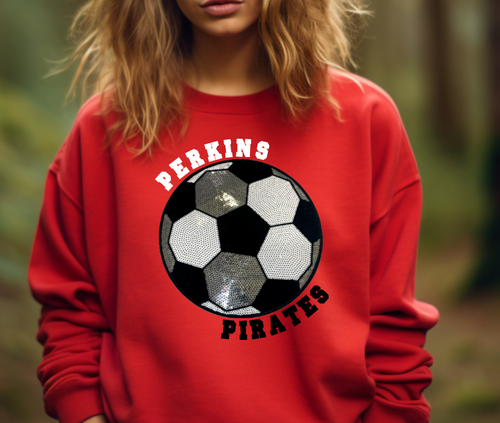 Perkins Soccer Sequin Patch Apparel