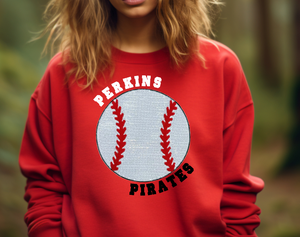 Perkins Baseball Sequin Patch Apparel