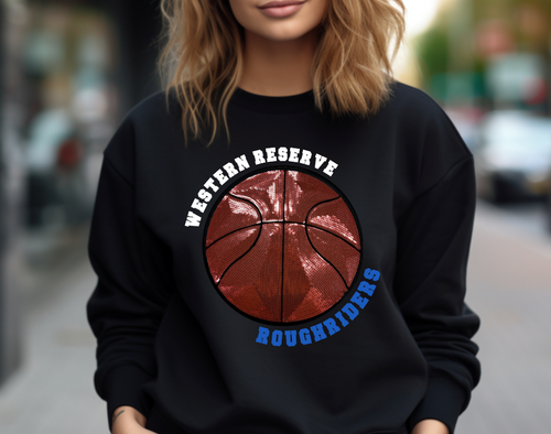 Western Reserve Basketball Sequin Patch Apparel (blk)