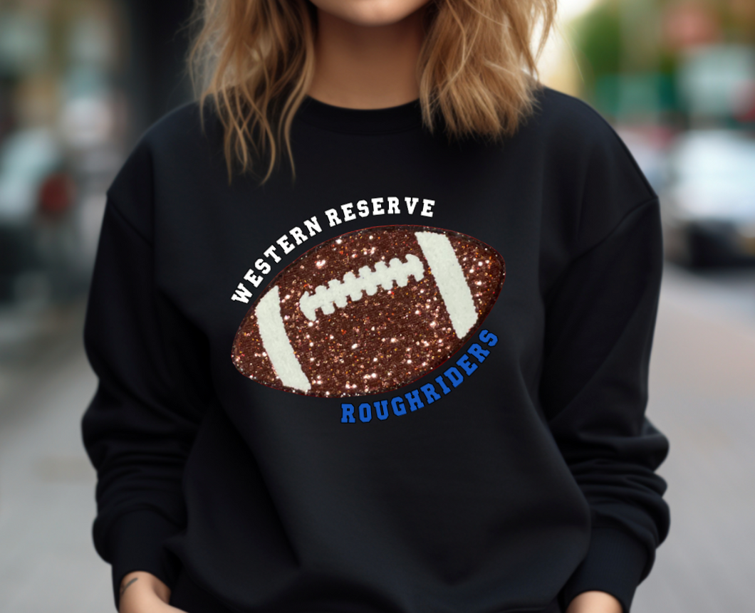 Western Reserve Football Sequin Patch Apparel (blk)