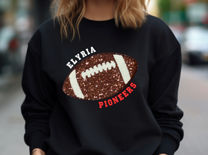 Elyria Football Sequin Patch Apparel (blk)