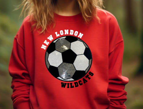 New London Soccer Sequin Patch Apparel