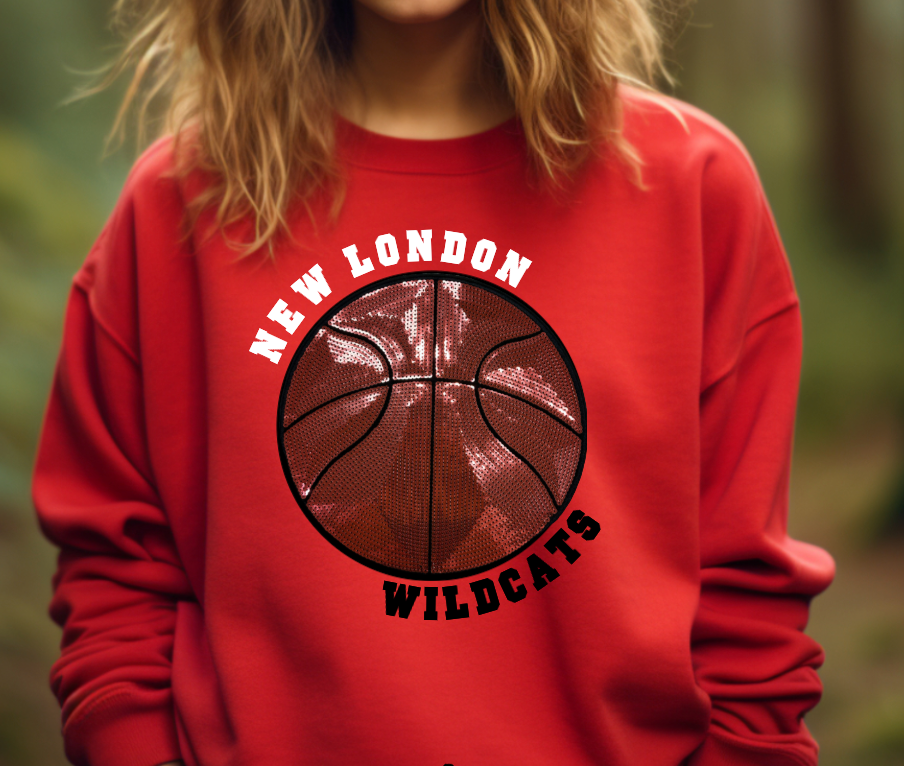 New London Basketball Sequin Patch Apparel