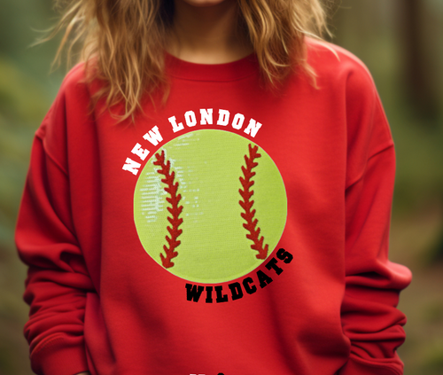 New London Softball Sequin Patch Apparel