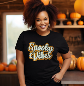 Spooky Vibes Patch Crewneck/ T-shirt (black)