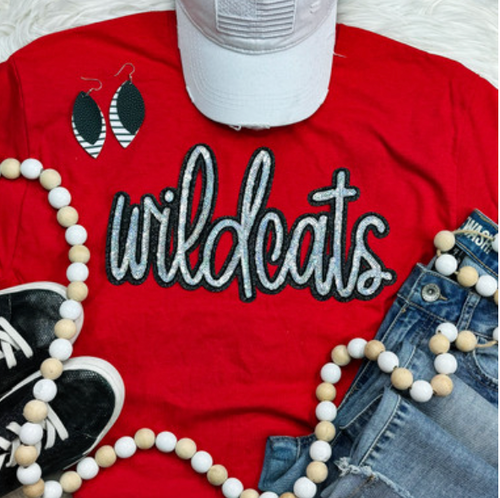 Wildcats Script Sequin Patch Apparel