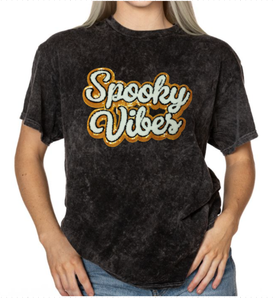 Spooky Vibes Patch Crewneck/ T-shirt