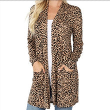 Load image into Gallery viewer, Drapey Long Sleeve Leopard Cardigan