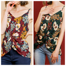 Load image into Gallery viewer, Floral Tie Front Tank Top