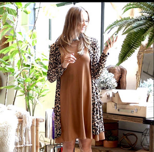 Drapey Long Sleeve Leopard Cardigan