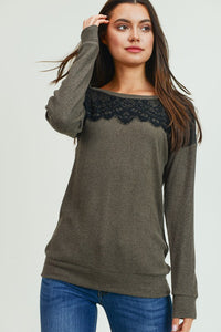 Lace Olive Top