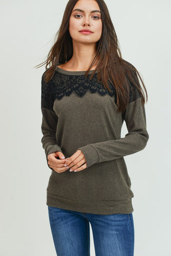 Lace Olive Top