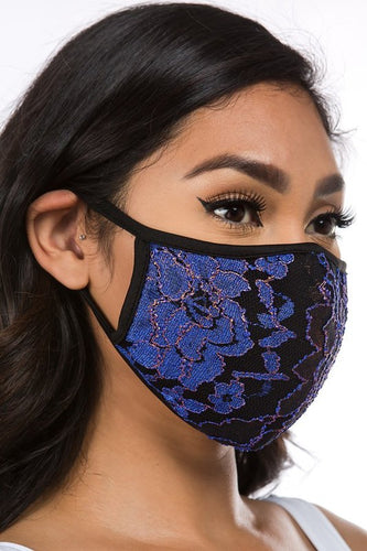 ADULT Lace Face Mask - Metallic