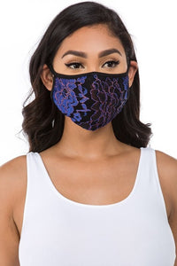 ADULT Lace Face Mask - Metallic