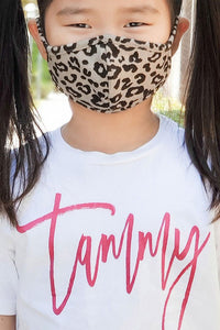 KIDS Face Mask - Brown Taupe Leopard