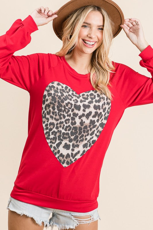 Leopard Print Heart Top