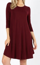 Load image into Gallery viewer, 3/4 Sleeve Round Hem Dress