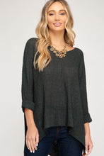 Load image into Gallery viewer, 3/4 Sleeve Hi-Low Sweater with Folded Cuffs