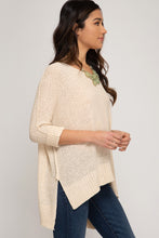 Load image into Gallery viewer, 3/4 Sleeve Hi-Low Sweater with Folded Cuffs