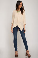 Load image into Gallery viewer, 3/4 Sleeve Hi-Low Sweater with Folded Cuffs