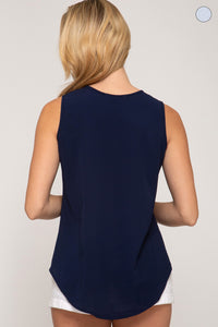 Sleeveless Woven Top