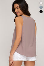 Load image into Gallery viewer, Sleeveless Pleat Front Tank