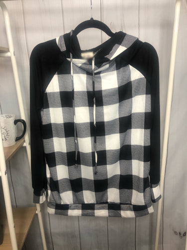 White Buffalo Plaid Hoodie (small)