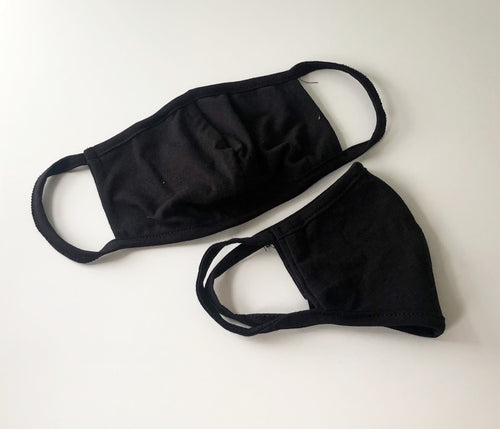 ADULT/KIDS Black Face Mask (Seam)