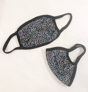 ADULT Sequin Silver Face Mask