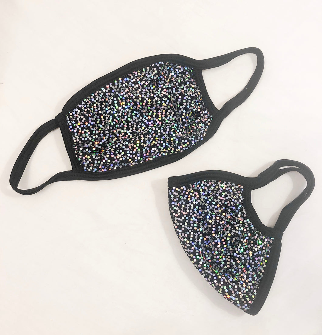 ADULT Sequin Silver Face Mask