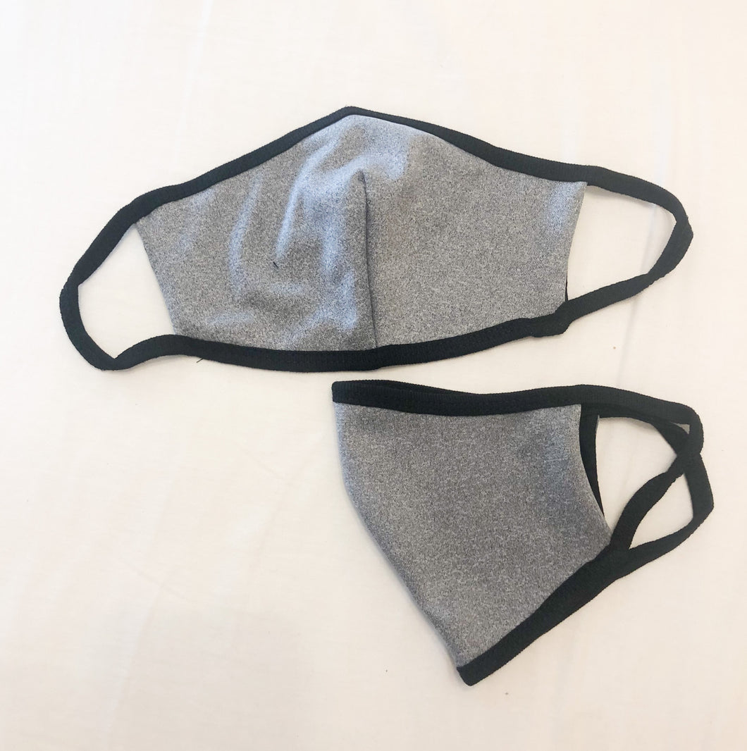 ADULT Gray/Black Face Mask