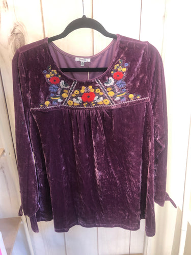 Plum Velvet Top - Small