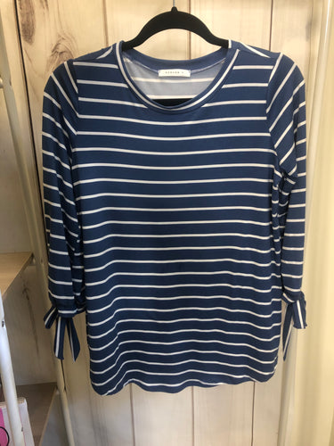 Tie Sleeve Stripe Top (small)