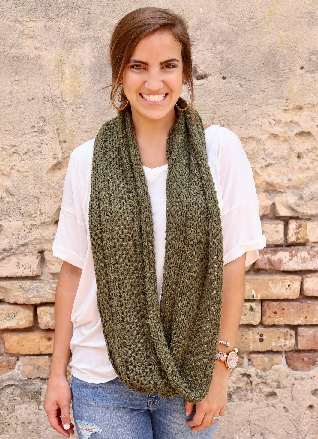 Hudson Solid Knit infinity Scarf