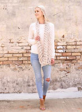 Load image into Gallery viewer, Beige Conner Crocheted Open Weave Infinity