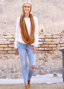 Hudson Solid Knit infinity Scarf