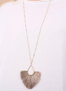 Hargreeves Thread Tassel Necklace with Gold Accents