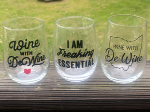 I AM ESSENTIAL wine glass