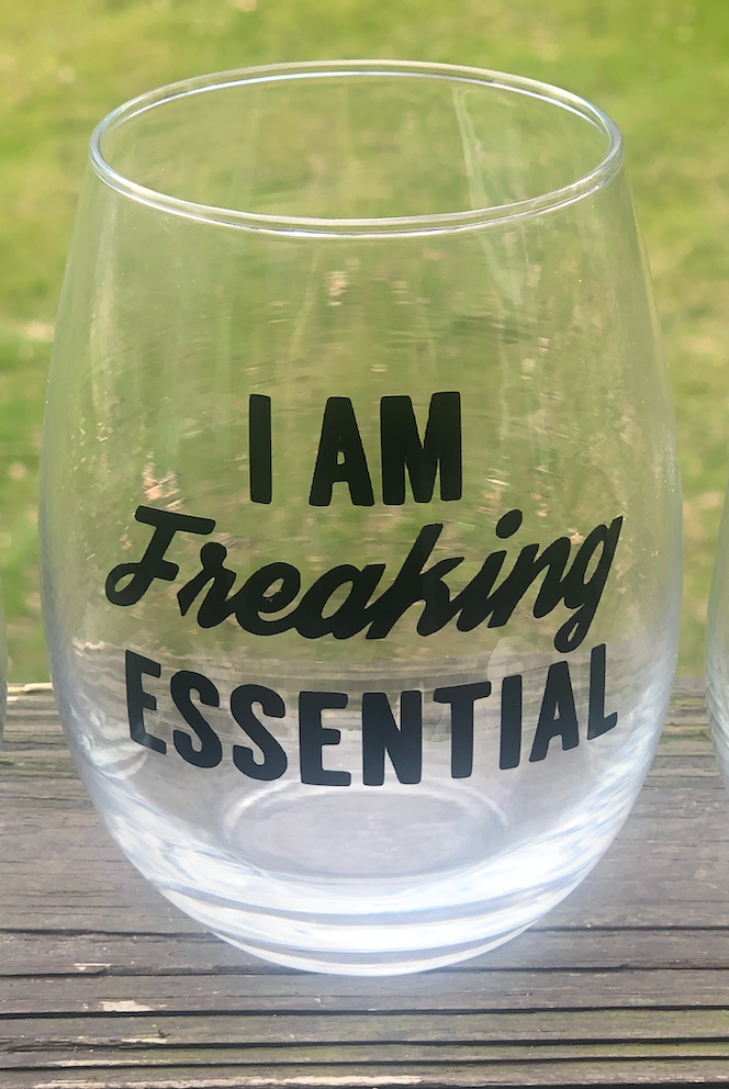 I AM ESSENTIAL wine glass