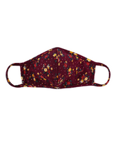 Load image into Gallery viewer, KIDS Burgundy Floral Face Mask (Seam)