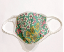 Load image into Gallery viewer, ADULT Mint Floral Mask (Pocket for Filter)