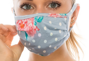 ADULT Dot Floral Face Mask