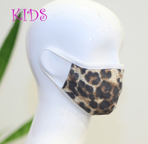 KIDS Leopard/White Face Mask