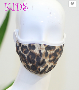 KIDS Leopard/White Face Mask